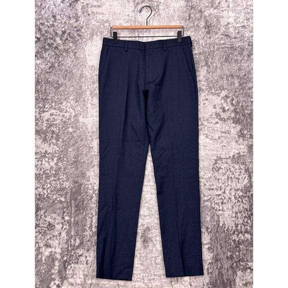 New J Crew Ludlow Pants 30 x 32 Mens Essential Slim Blue Mini Herringbone Wool